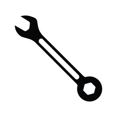 Wrench flat design illustration icon isolated by white background