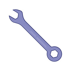 Wrench flat design illustration icon isolated by white background