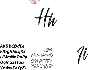the letter H is handwritten, H - Black handwritten letters, hand drawn H letters Logo design. Brushstroke H Letter Logo Design on white background