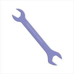 Wrench flat design illustration icon isolated by white background
