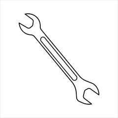 Wrench flat design illustration icon isolated by white background