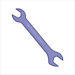 Wrench flat design illustration icon isolated by white background