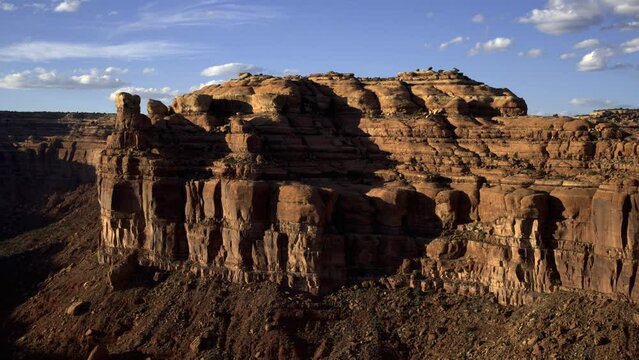 Aerial view of mountain in desert