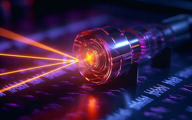 Abstract technology laser in dark room