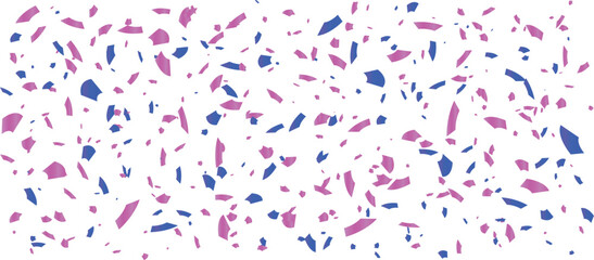 Blue and pink confetti on a white background,  festive illustration, colorful confetti and ribbons, Celebration elements, decorative Shiny Confetti explosion