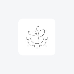 Innovative Green Tech Solutions grey thinline icon, 1px stroke,  outline icon, vector, pixel perfect icon
