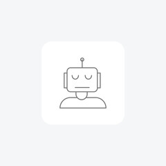 Fototapeta premium Robotics and Automation grey thinline icon, 1px stroke, outline icon, vector, pixel perfect icon