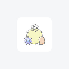 Obraz premium Science Communication awesome lineal color icon, color outline icon, vector, pixel perfect icon