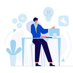 smart idea of business concept illustrations