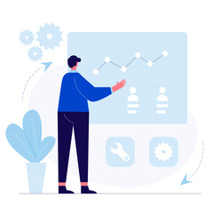 set strategy of business concept illustrations