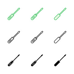 Screwdriver icon set. tools icon vector