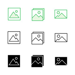 Picture icon set. photo gallery icon symbol
