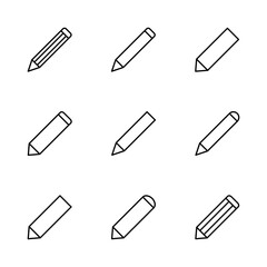 Pencil icon set. pen symbol. edit icon vector