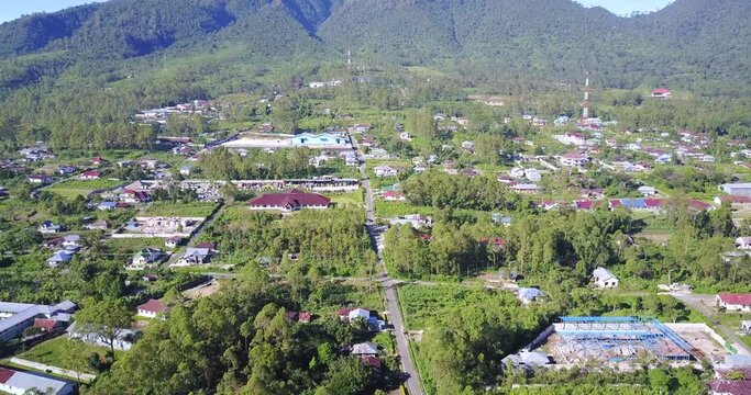 Aerial view of Ruteng, East Nusa Tenggara, Indonesia. 