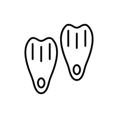 Fins outline icons, diving minimalist vector illustration ,simple transparent graphic element .Isolated on white background