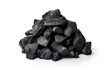Coal on white background isolated