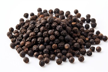 Black pepper was sprinkled onto a white surface