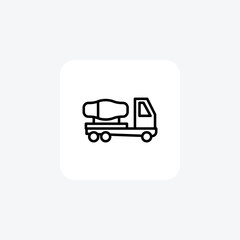 Construction Concrete Mixer line icon, outline icon, vector, pixel perfect icon