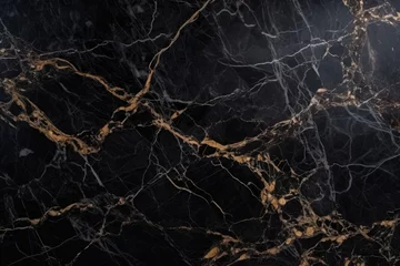 Foto op Aluminium Black Portoro marble wallpaper countertops floor and wall tiles travertino marble texture and natural granite stone © The Big L