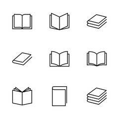 Book icon set. open book icon vector. ebook icon