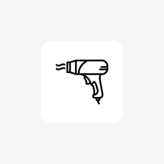 Heat Gun Tool line icon, outline icon, vector, pixel perfect icon