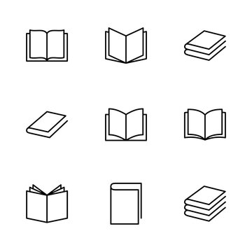 Book icon set. open book icon vector. ebook icon