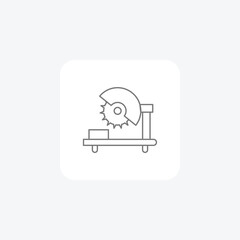 Miter Saw Tool grey thin line icon, 1px stroke icon, outline icon, vector, pixel perfect icon