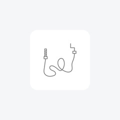 Plumbing Snake Tool grey thin line icon, 1px stroke icon, outline icon, vector, pixel perfect icon