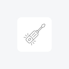 Voltage Tester Equipment grey thin line icon, 1px stroke icon, outline icon, vector, pixel perfect icon