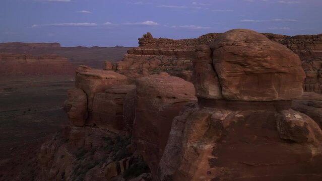 Red rock formations at sunset