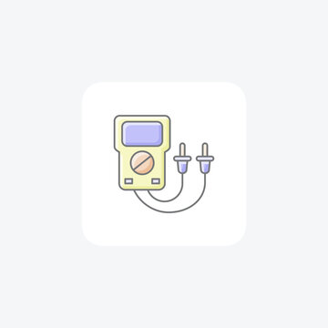 recommend clip art: Multimeter Device awesome lineal color icon, color outline icon, vector, pixel perfect icon