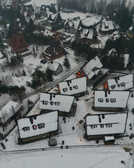 Fototapeta na wymiar village in the snow