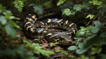 Obraz premium Shadow-Weaving Arboreal Python