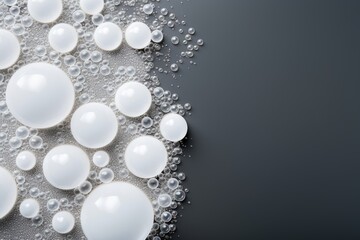 Foam bubble on gray background representing beauty and health care design