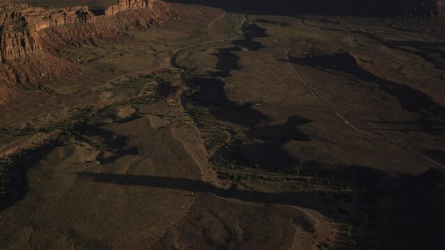 Aerial view of desert landscape