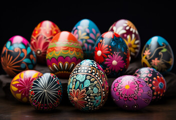 Fototapeta na wymiar Easter eggs icons. Easter day festival. Vector illustration