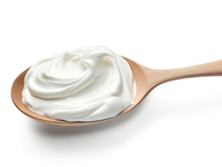 Isolated sour cream on white background with path