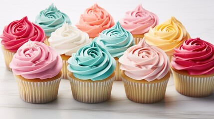 Lose yourself in the mesmerizing swirls of frosting on these cupcakes, each one unique and beautifully crafted.