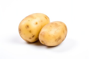 Isolated white background with new potato