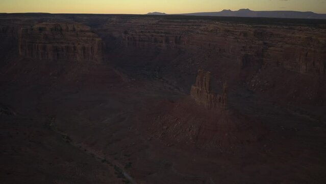 Desert canyon at sunset