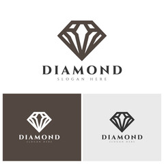 simple and luxurious diamond logo a combination of brown and black suitable for a jewelry logo