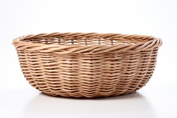 White background with isolated wicker basket