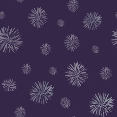 Naklejka na ściany i meble Fireworks display seamless background for designs, paper prints, fabric prints, children's items, and festivals.