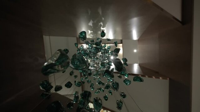 abstract crystal decors under light