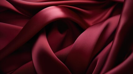 Bold strokes of velvety maroon ribbon weaving in and out, creating a sense of motion and energy that mirrors the excitement of falling in love.