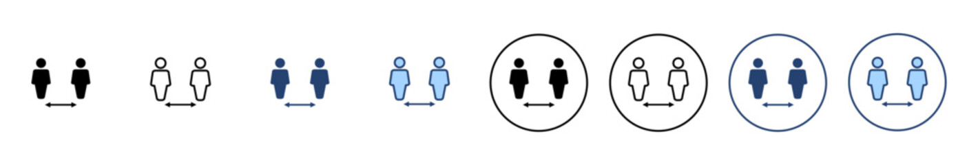 Social distance icon vector. social distancing sign and symbol. self quarantine sign