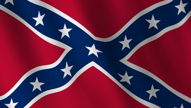 confederate battle flag or rebel flag waving animation 