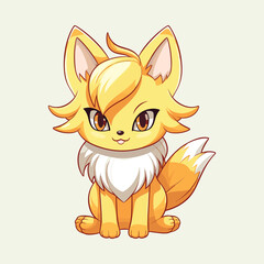 Colorfull illustration vector of  cute fox