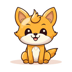 Colorfull illustration vector of  cute fox
