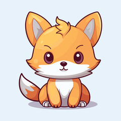 Colorfull illustration vector of  cute fox